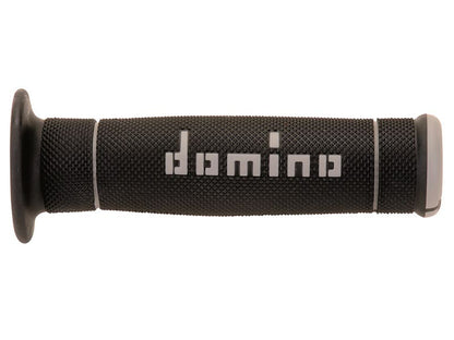 PUÑOS DOMINO TRIAL CERRADOS D 22 MM L 125 MM color negro y gris para motocicleta