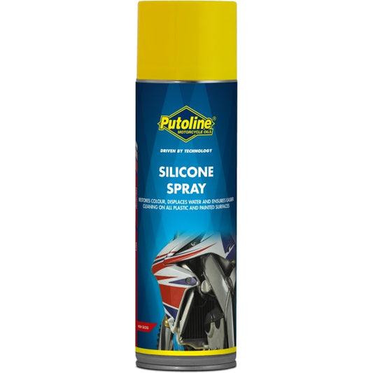 Spray protector de silicona Putoline Silicone 500ml, abrillantador y repelente de suciedad para motos y vehículos